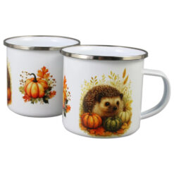 Cana metalica emailata 240 ml, Arici cu dovlecei