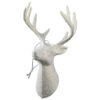 Ornament de brad 12 CM, Cerb din acril, alb cu glitter