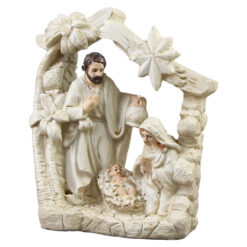 Decoratiune Sfanta Familie 10x16 CM, din rasina, Betleem