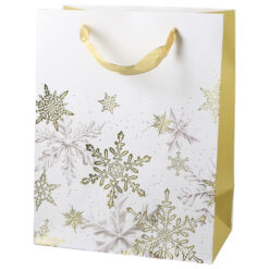 Punga cadou Craciun 18x23 CM, Fulgi de nea