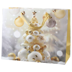 Punga cadou Craciun 23x18 CM, Brad din globuri