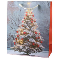 Punga cadou Craciun 26x32 CM, Brad de Craciun