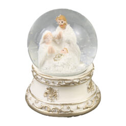 Glob de zapada 4.5x6.5 CM, Sfanta Familie, alb/auriu