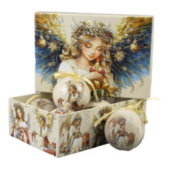 Set 6 globuri pentru brad, din plastic 6 CM, Ingeras