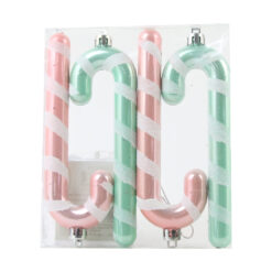 Set 4 ornamente de brad Bat bomboane 13 CM, din plastic, pastel