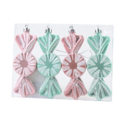 Set 4 ornamente de brad Bomboane 12 CM, din plastic, pastel