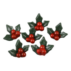 Set 6 vascuri craciun din rasina 3.5 CM, verde/rosu