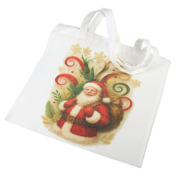 Sacosa textil, Mos Craciun, 40x37 CM