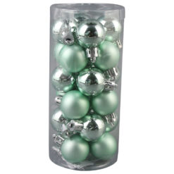 Set 24 globuri din plastic 3 CM, Turcoaz