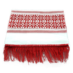 Prosop artizanat 220x40 CM Alb/Rosu