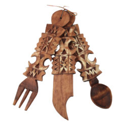 Set tacamuri sculptate din lemn 29 CM