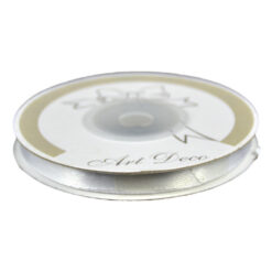 Rola panglica satin Alb 6 mm x 25 m, Art Deco