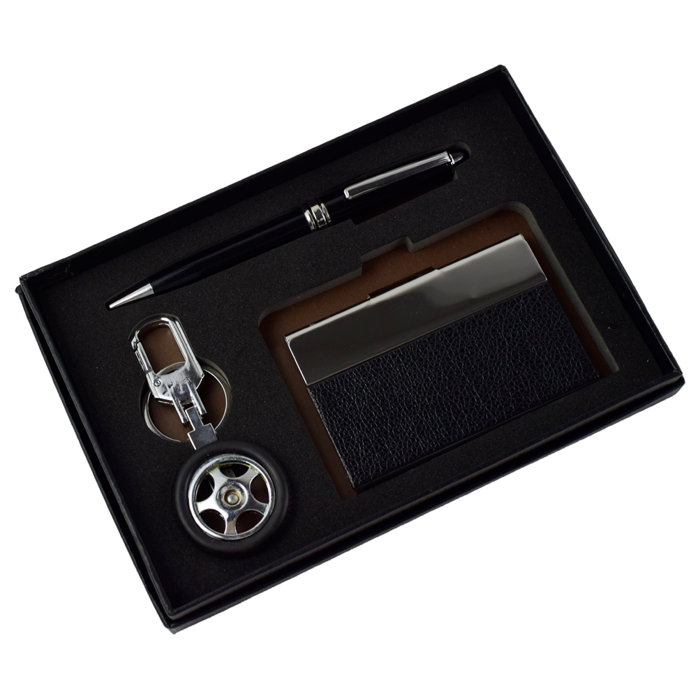 Set cadou pentru domni alcatuit din 3 piese - Breloc. portcard si pix - imagine 2