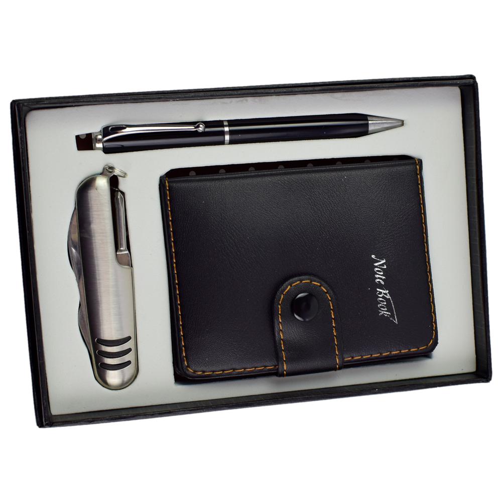 Set cadou barbati - Notebook/Briceag/Pix