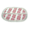 Servetel artizanat oval 45x25 CM Crem/Rosu, 80 % bbc, 20 % acril