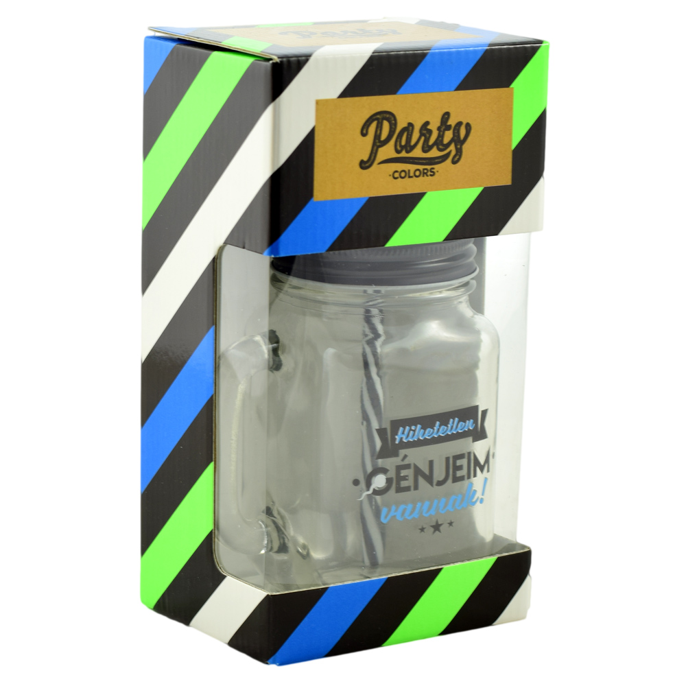 Cana cu paie tip borcan 450 ml - "Hihetetlen genjeim vannak!" - imagine 2