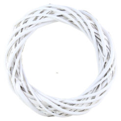 Coroana pentru decor din rachita 25 CM, Alb