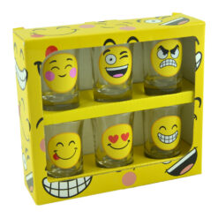 Set 6 pahare shot din sticla Emotes 35 ml