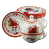 Set ceainic cu ceasca si farfurioara 350 ml/310 ml, "Merry Christmas", in cutie decorativa