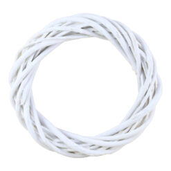 Coroana pentru decor din rachita 15 CM, Alb