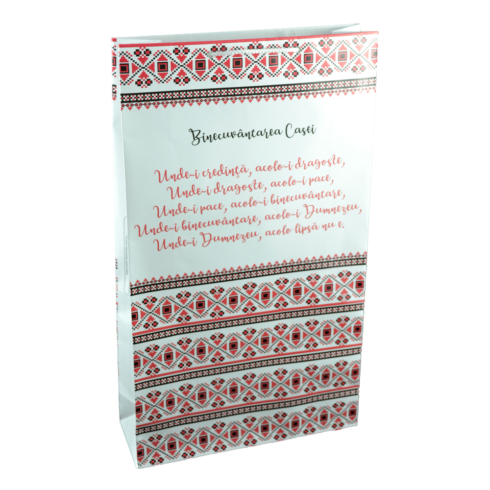 Punga cadou din hartie laminata 24x41 CM - Binecuvantarea Casei