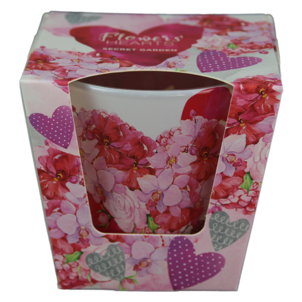 Lumanare parfumata in pahar Flowers Hearts Secret Garden/Dream Garden - imagine 2