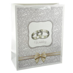 Punga cadou din hartie laminata 26x32 CM - Wedding/Inele