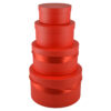 Set 4 cutii rotunde pentru cadouri - Rosu 22 CM