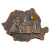Magnet frigider din metal Vlad Tepes/Castelul Bran 8.5 CM, Harta