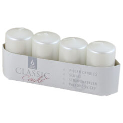 Set 4 lumanari advent Alb metalizat, 4x7 CM, Classic Candle