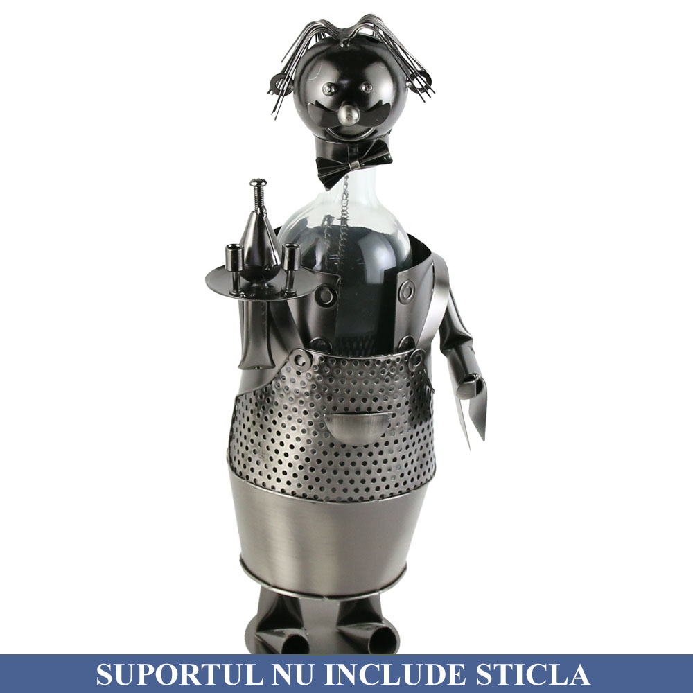 Suport sticla de vin, din metal Chelner 15x36 CM