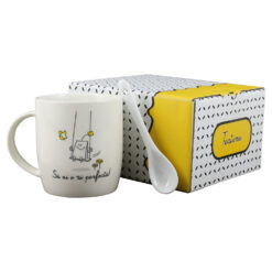 Cana cu lingurita 330 ml "Sa ai o zi perfecta", in cutie decorativa
