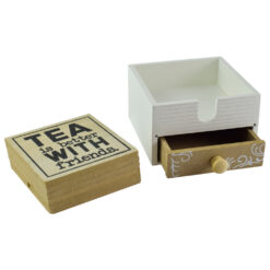 Set 6 suporturi pentru pahare, din lemn - Tea is better with friends