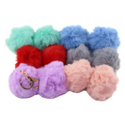 Set 12 brelocuri cu pompon pufos 9 CM