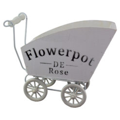 Suport flori din lemn si plastic Carucior "Flowerpot"