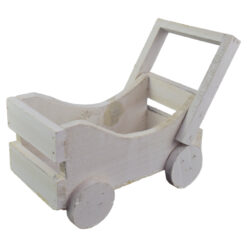 Suport flori din lemn Carucior 19x17 CM - Alb