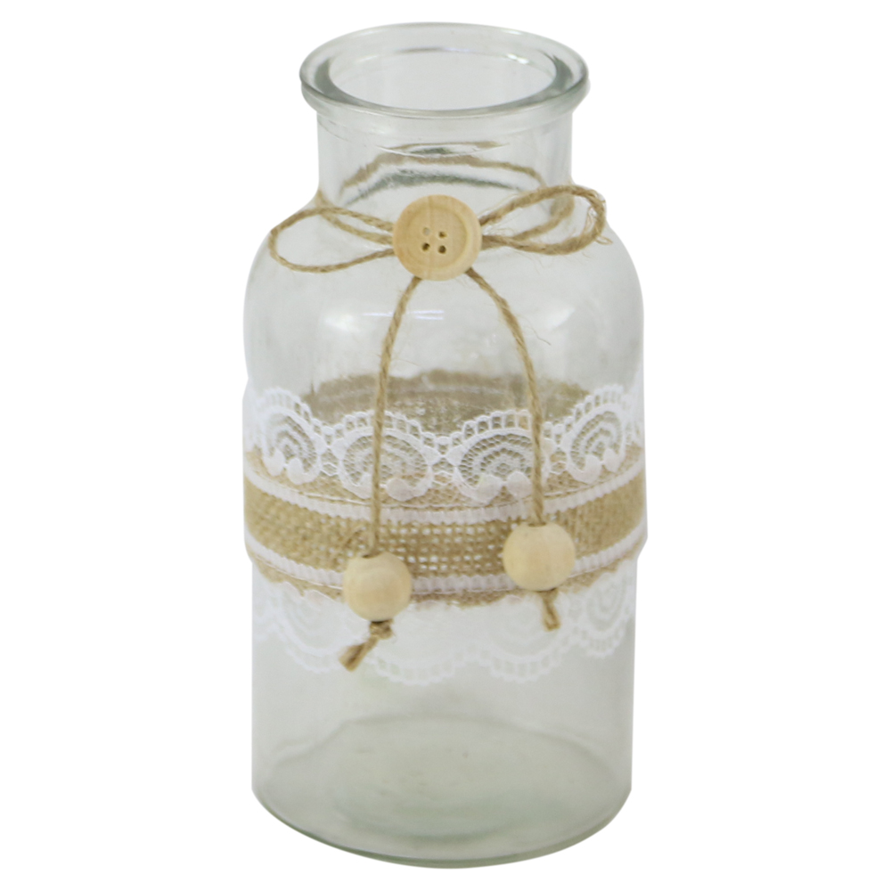 Vaza din sticla cu dantela 8x16 CM