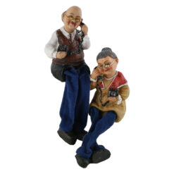 Set figurine Batrani din rasina cu picioare din textil 17 CM, 2 modele