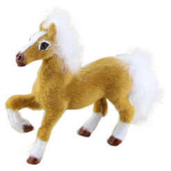 Figurina Cal din plastic cu blana 14x13 CM