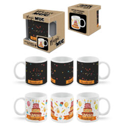 Cana termosensibila 300 ml "La mult ani!" - Magic Mug