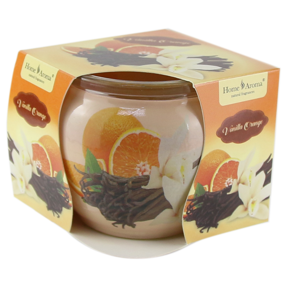 Lumanare parfumata in pahar Vanilla Orange, Home Aroma 220 gr
