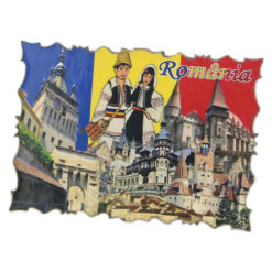 Magnet frigider din lemn Romania 7x5 CM