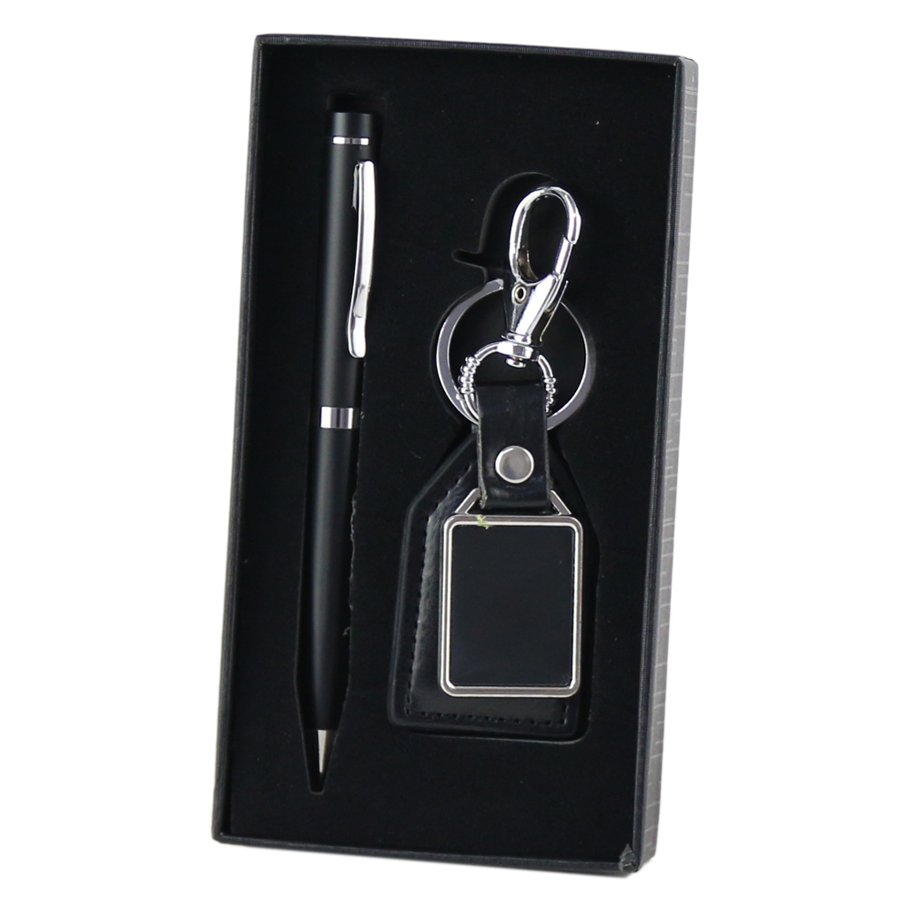Set cadou pentru barbati, Breloc si pix, Negru