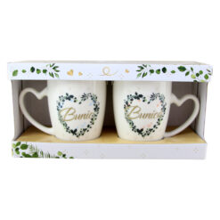 Set 2 cani din ceramica "Bunic/Bunica", 350 ml, in cutie cadou