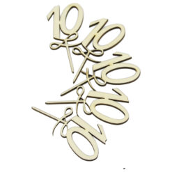 Set 5 cifre craft 10 din lemn 9 CM