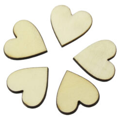 Set 5 decor craft Inimioara din lemn 3 CM