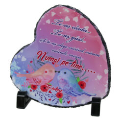Placa ardezie "Te-as cauta..." 14 CM, Inima