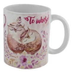 Cana ceramica "Te iubesc" 330 ml, Bufnite, pastel
