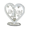 Decor Inima din lemn Mr & Mrs "Te iubesc" 15 CM