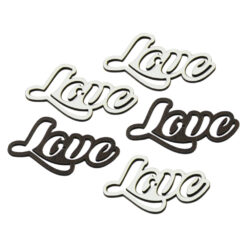 Set 5 decor craft Love din lemn 6 CM